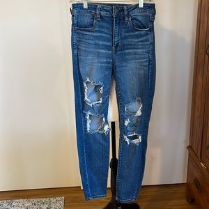 American Eagle Outfitters Size 8 Destructed NE(X)T Level Stretch Hi Rise Jegging